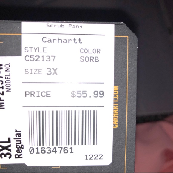 NWT Carhartt modern fit cargo jogger scrub pants color sorbet multi sizes - Picture 12 of 14